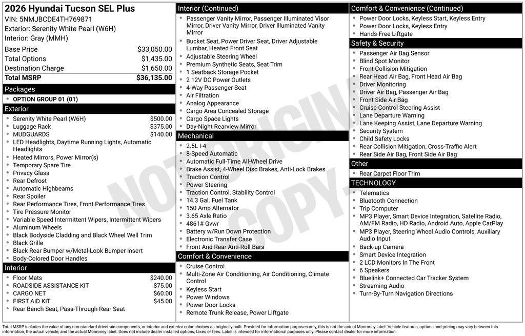 New 2026 Hyundai Tucson SEL Plus AWD/4WD image 17