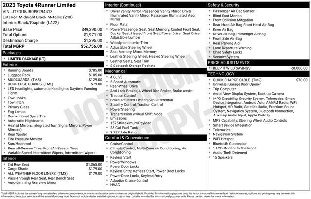 Certified 2023 Toyota 4Runner Limited RWD image 29