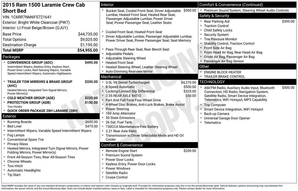 Used 2015 RAM 1500 Laramie w/ Convenience Group AWD/4WD image 17