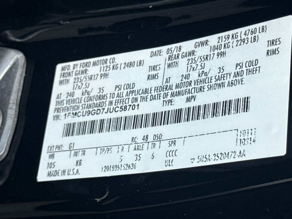 Used 2018 Ford Escape SE w/ Ford Safe & Smart Package AWD/4WD image 30