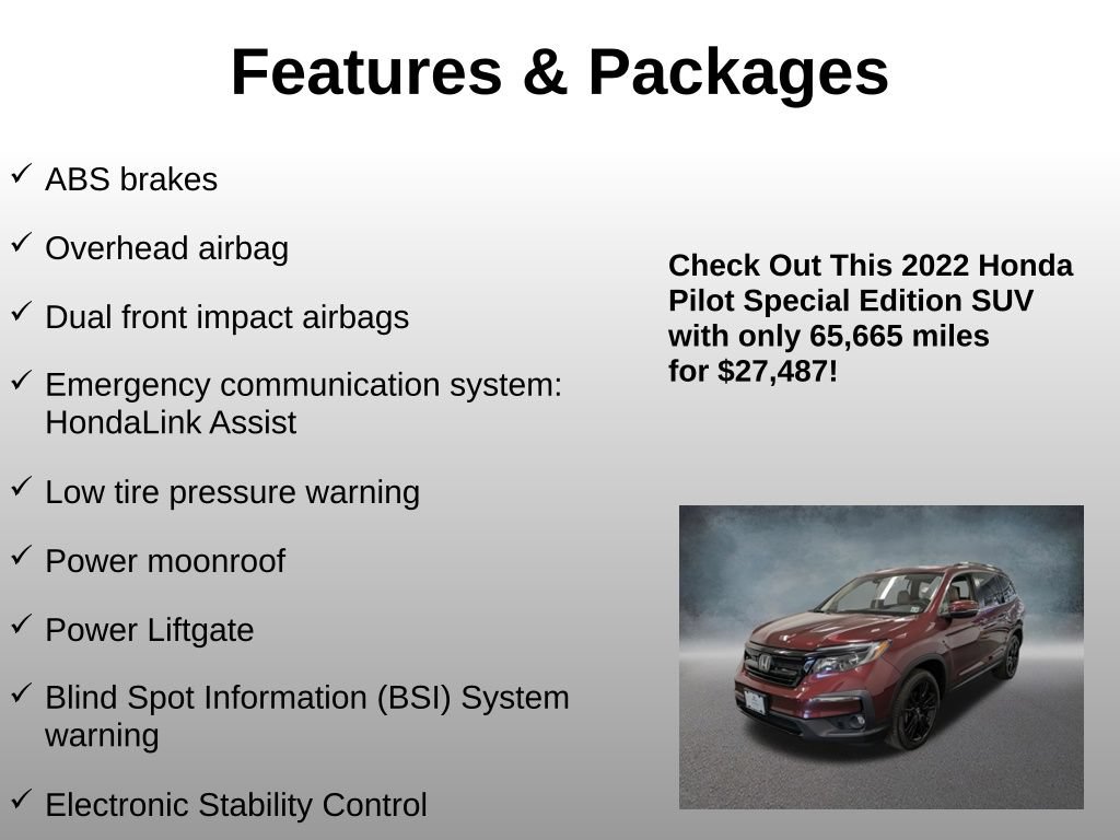 Certified 2022 Honda Pilot Special Edition image 16