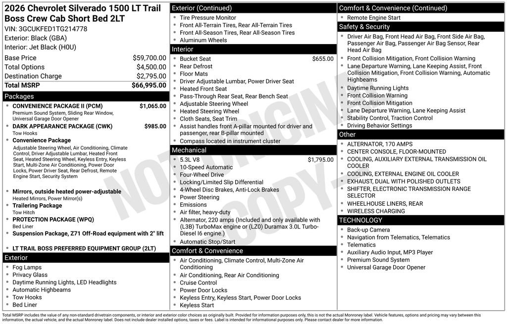 New 2026 Chevrolet Silverado 1500 LT Trail Boss AWD/4WD image 26