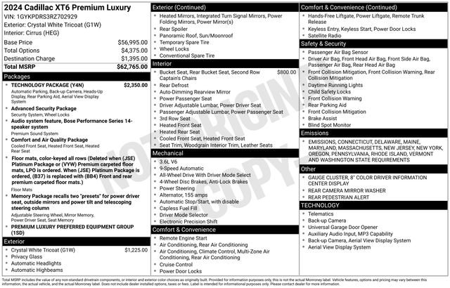 Used 2024 Cadillac XT6 Premium Luxury w/ Technology Package image 10