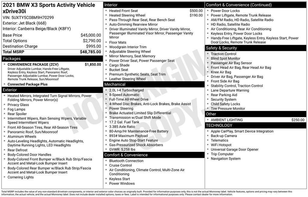 Used 2021 BMW X3 xDrive30i w/ Convenience Package image 30