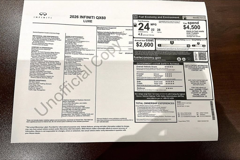 New 2026 INFINITI QX60 Luxe w/ Cargo Package FWD image 40