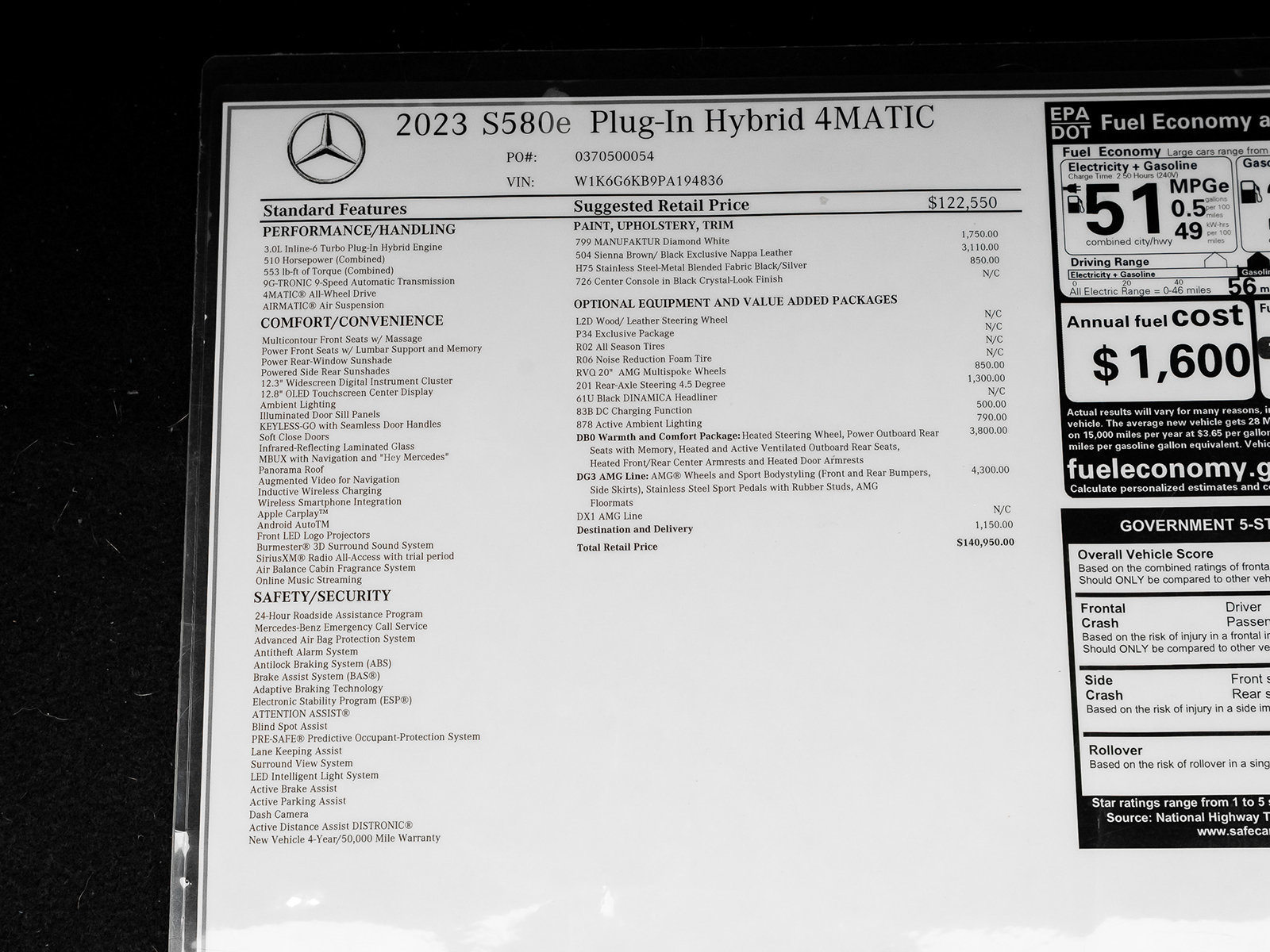 Used 2023 Mercedes-Benz S 580e 4MATIC Sedan image 54