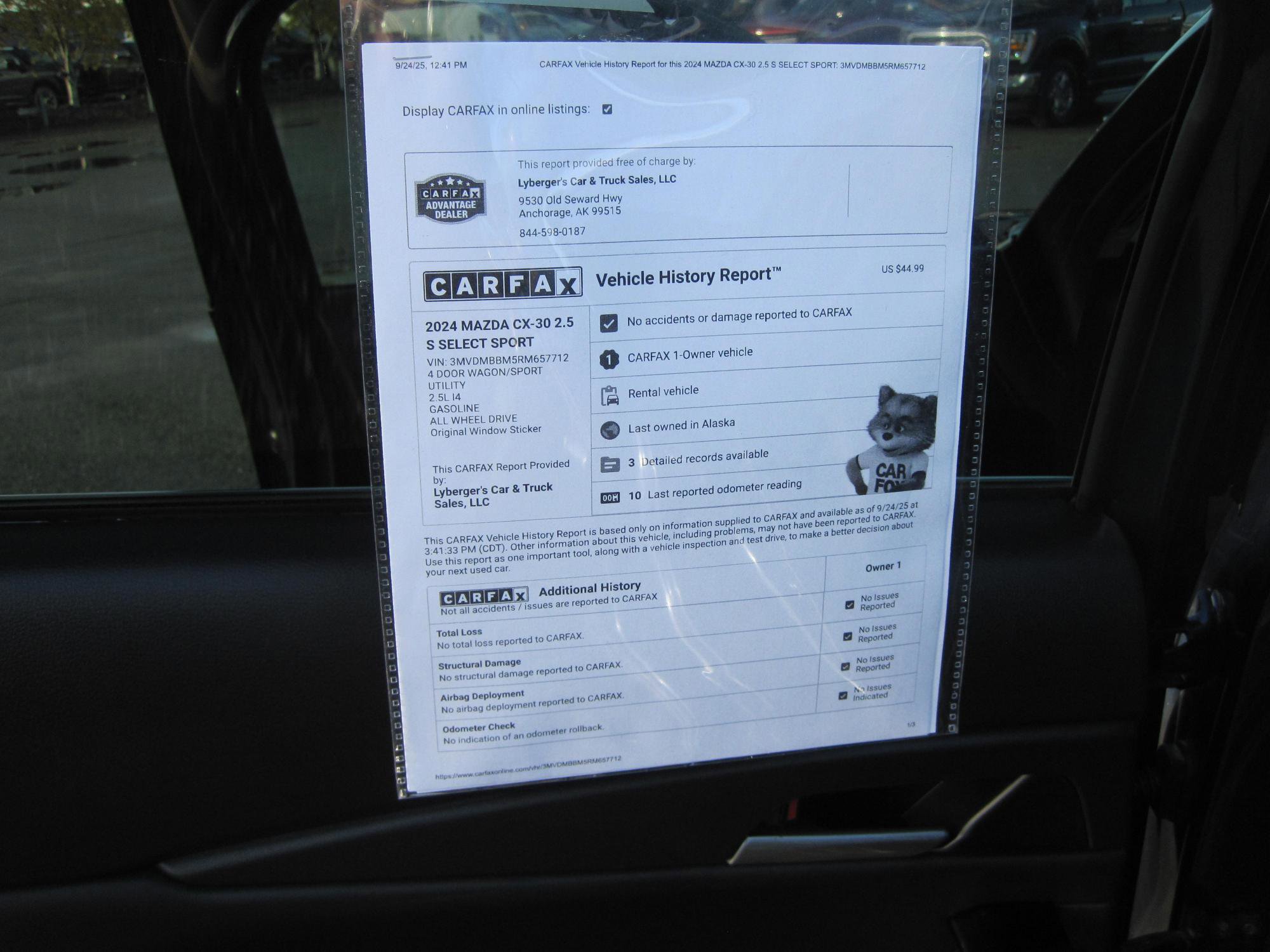 Used 2024 MAZDA CX-30 AWD 2.5 S w/ Select Sport Pkg image 8