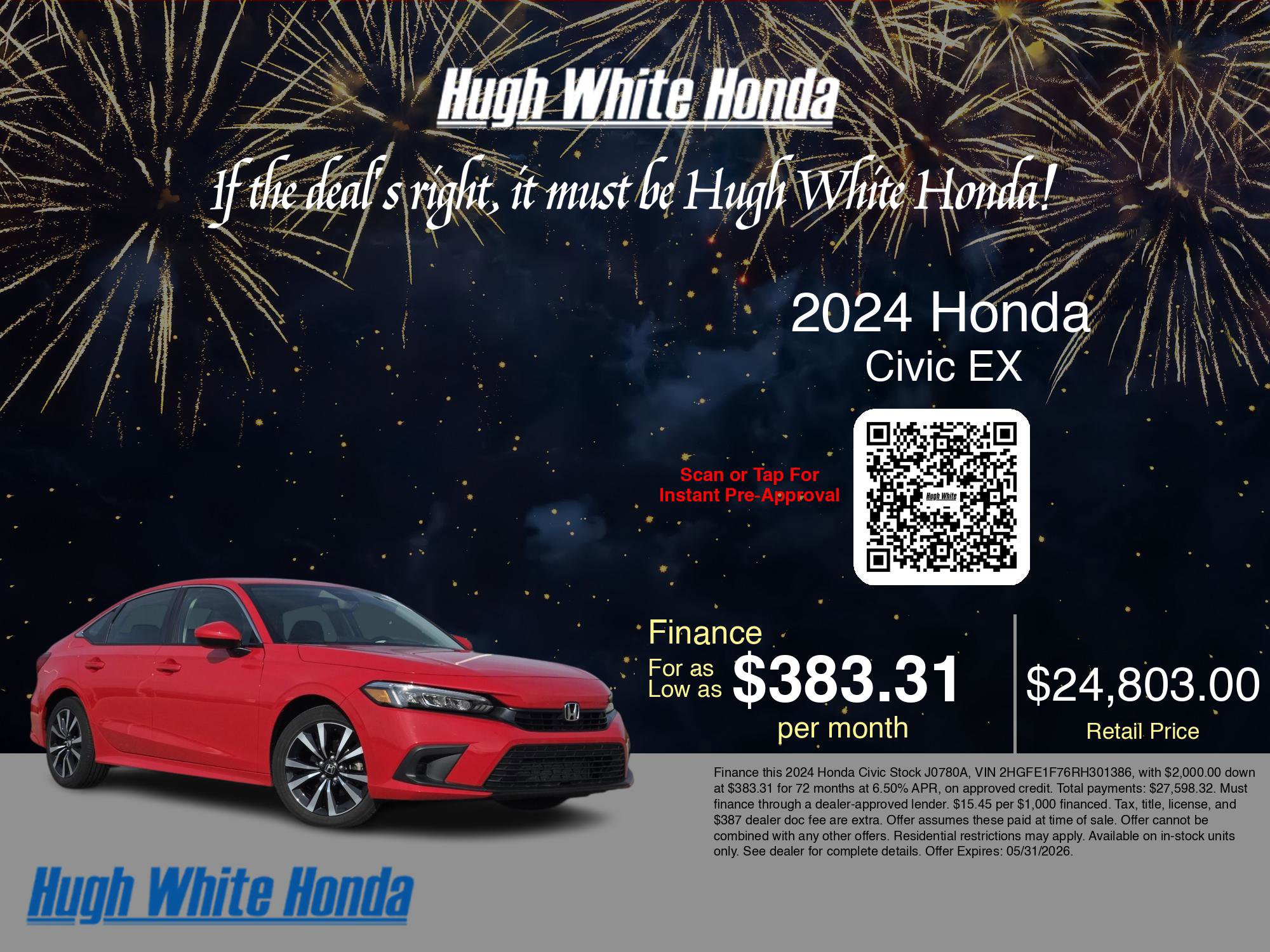 Used 2024 Honda Civic EX image 3