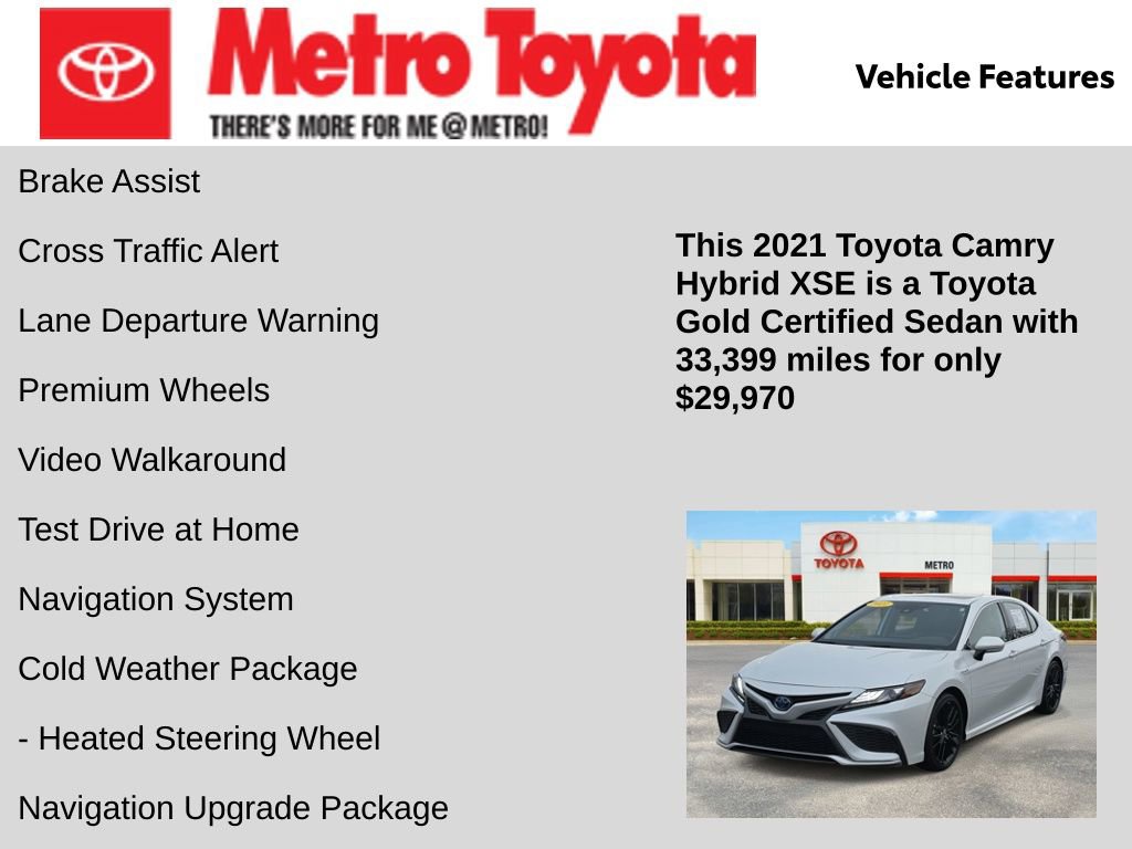 Certified 2021 Toyota Camry XSE w/ Navigation Upgrade Package image 21