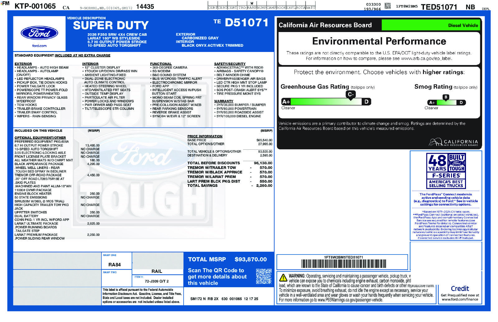 New 2026 Ford F250 Lariat w/ Tremor Off-Road Package AWD/4WD image 28