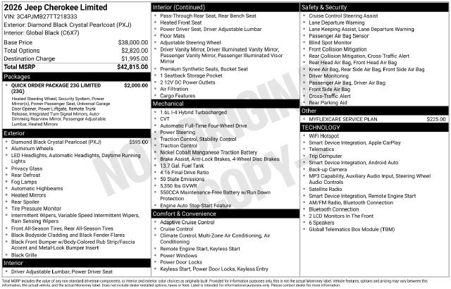 New 2026 Jeep Cherokee Limited AWD/4WD image 35