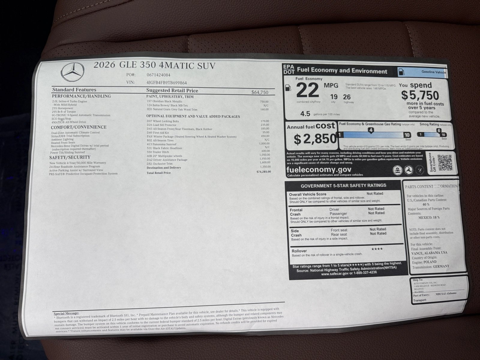 New 2026 Mercedes-Benz GLE 350 4MATIC image 19
