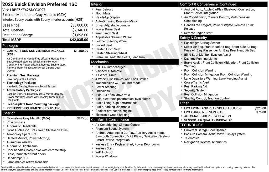 New 2025 Buick Envision Preferred image 4