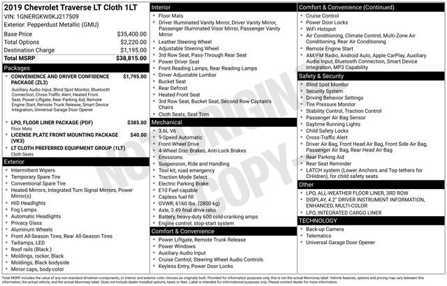 Used 2019 Chevrolet Traverse LT image 5