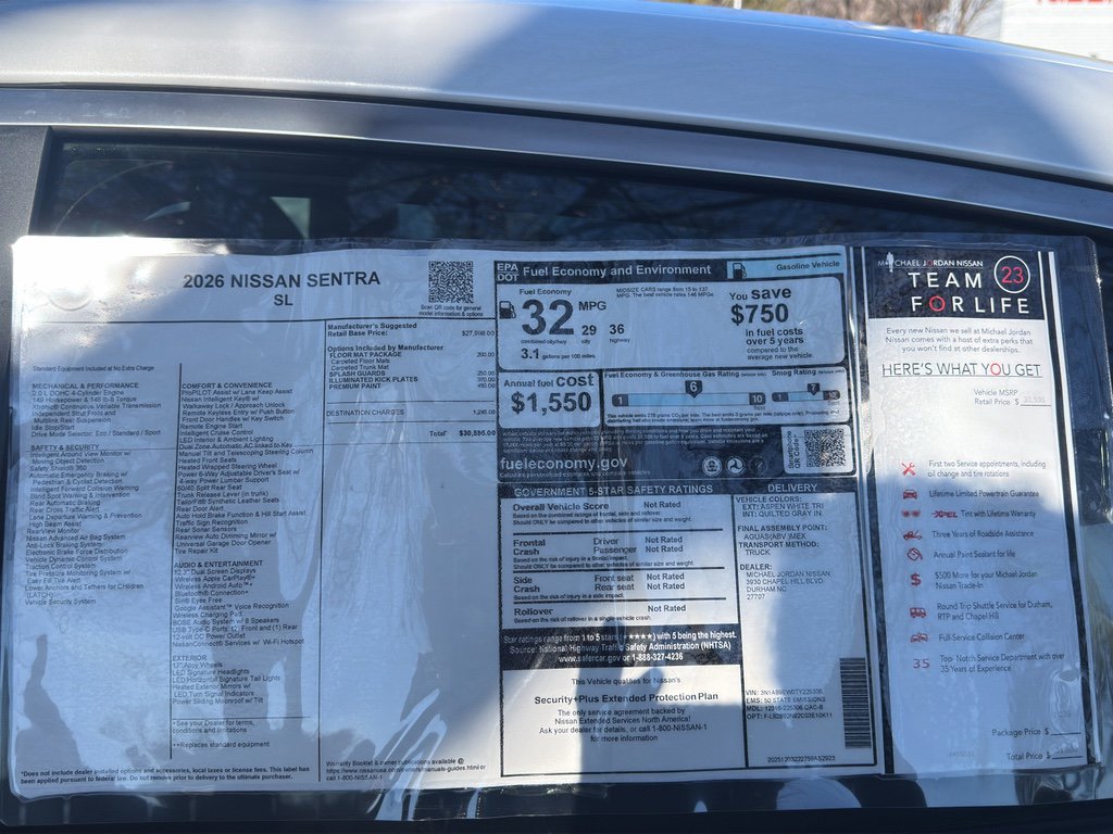 New 2026 Nissan Sentra SL w/ Floor Mat Package image 12