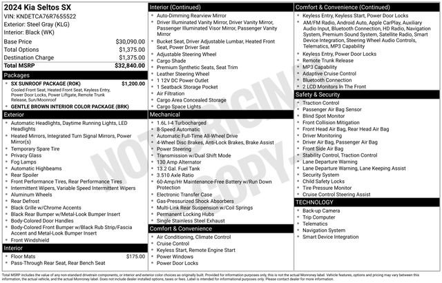 Certified 2024 Kia Seltos SX w/ SX Sunroof Package image 46