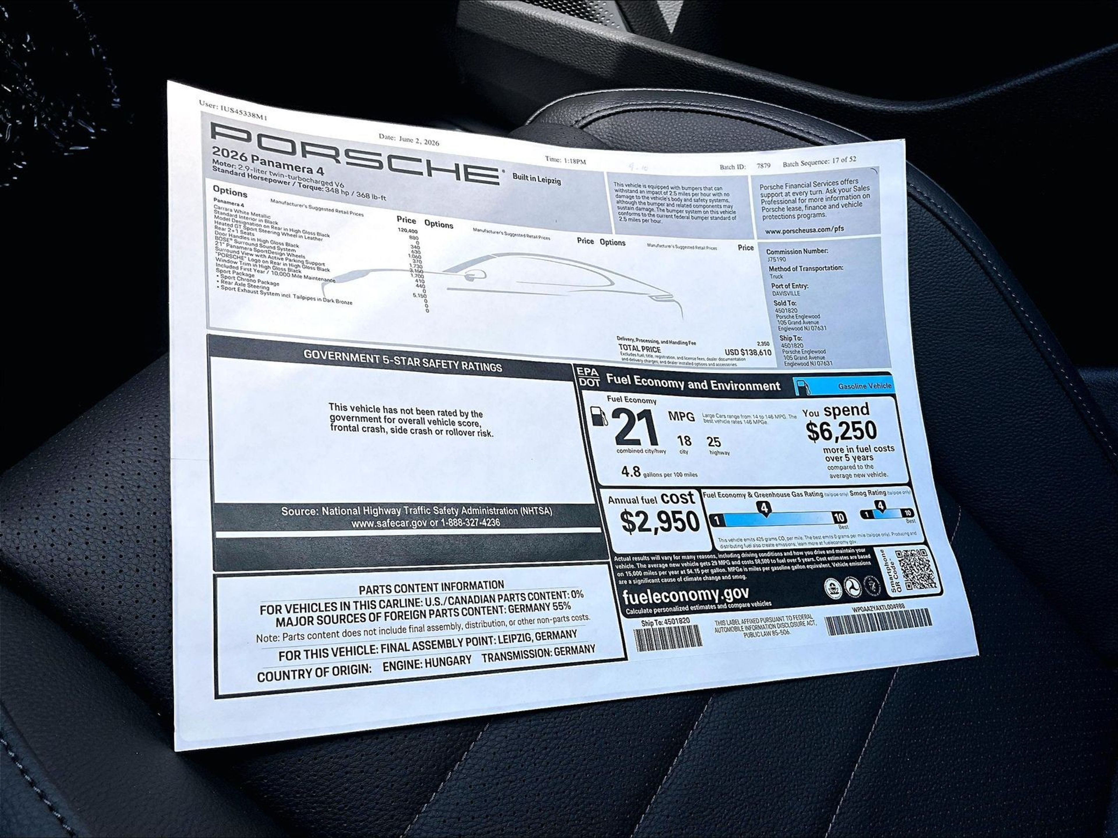 New 2026 Porsche Panamera 4 AWD/4WD image 14