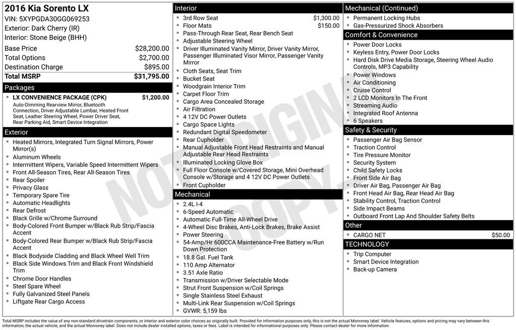 Used 2016 Kia Sorento LX w/ LX Convenience Package image 10