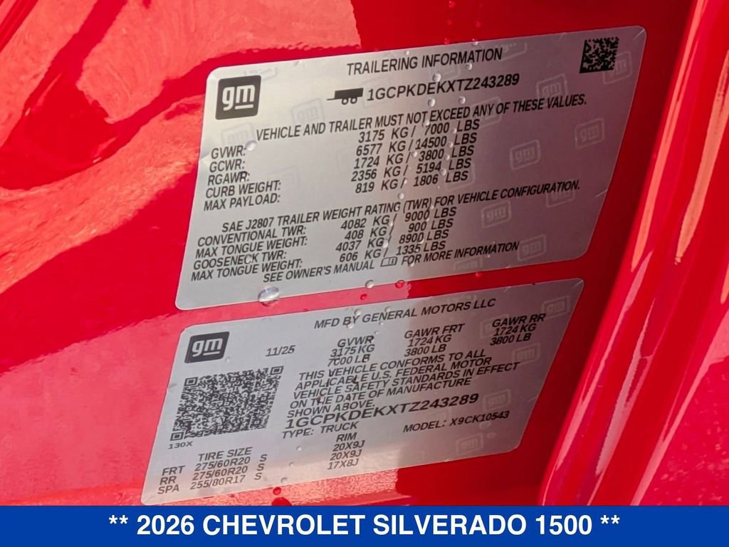 New 2026 Chevrolet Silverado 1500 LT w/ All Star Edition Plus AWD/4WD image 38