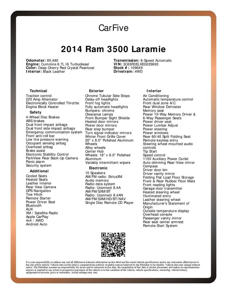 Used 2014 RAM 3500 Laramie image 36