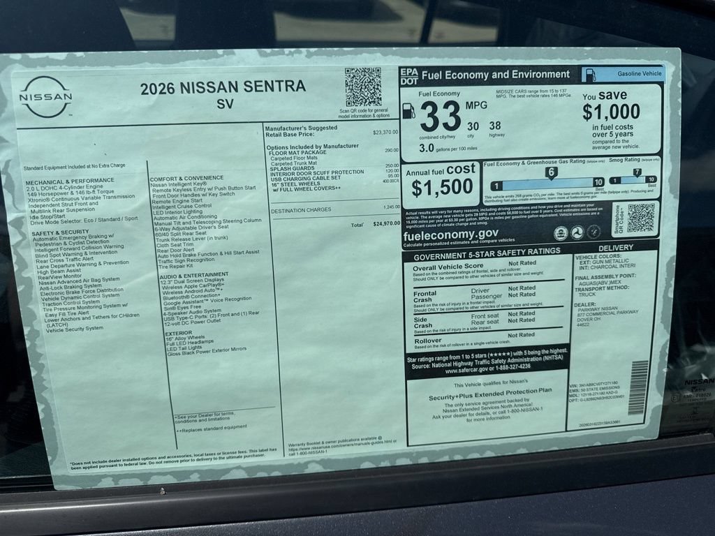 New 2026 Nissan Sentra SV FWD image 23
