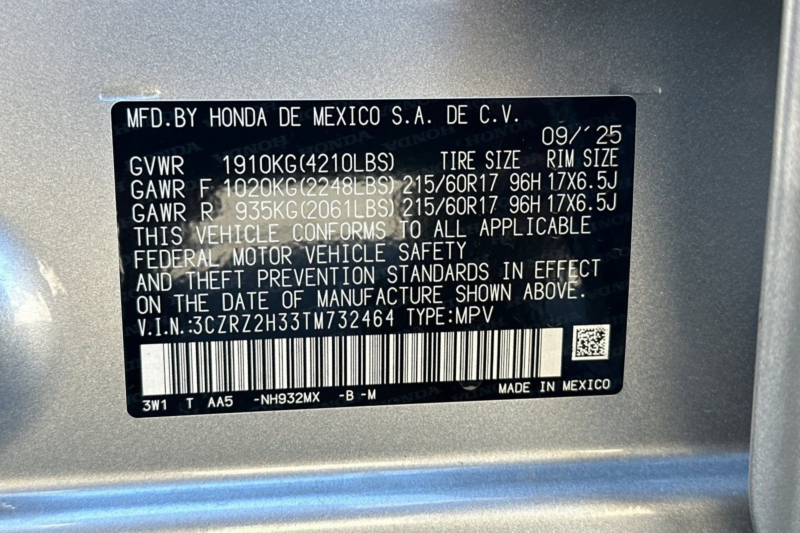 New 2026 Honda HR-V LX image 25