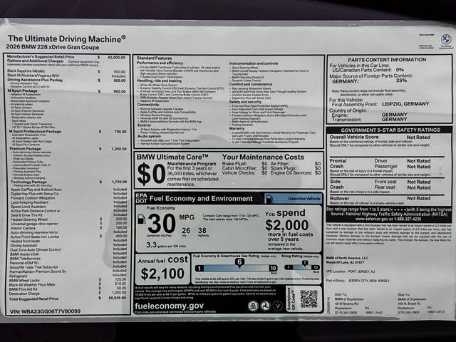 New 2026 BMW 228i xDrive w/ Technology Package AWD/4WD image 16