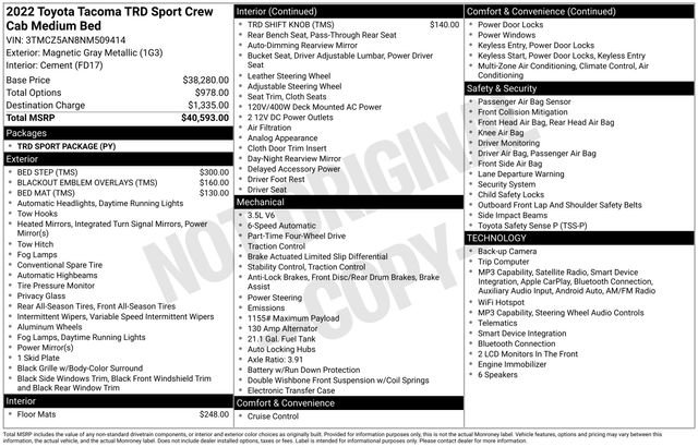 Used 2022 Toyota Tacoma TRD Sport AWD/4WD image 7