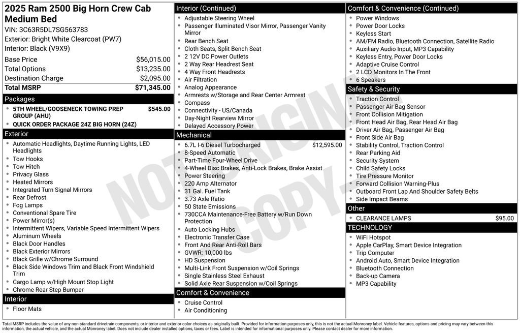 New 2025 RAM 2500 Big Horn AWD/4WD image 6