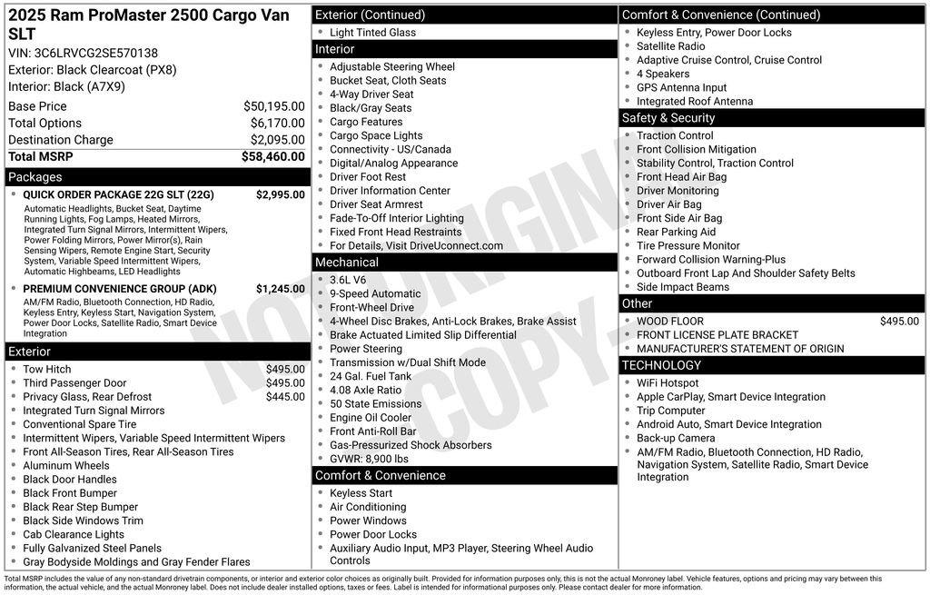 New 2025 RAM ProMaster 2500 w/ Quick Order Package 22G SLT image 4
