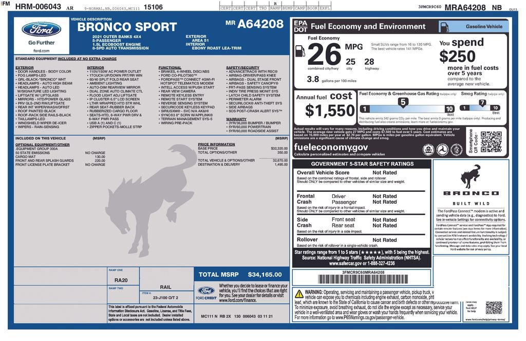 Used 2021 Ford Bronco Sport Outer Banks image 11