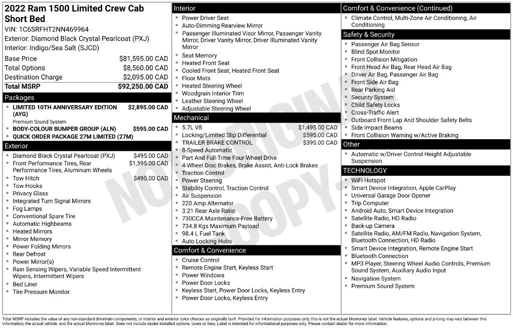 Used 2022 RAM 1500 Limited AWD/4WD image 14
