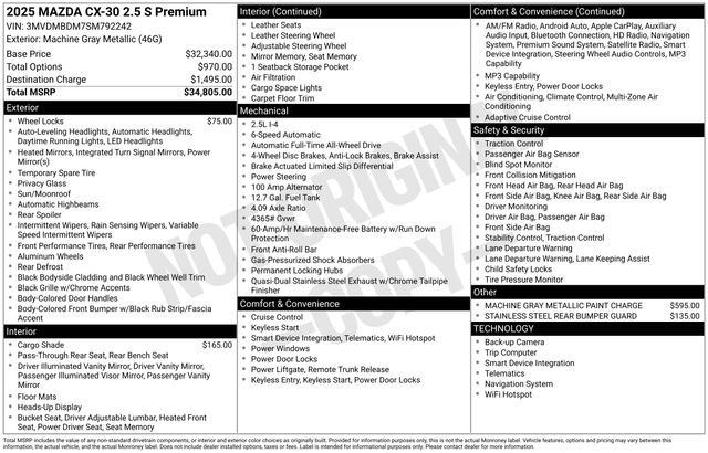 Certified 2025 MAZDA CX-30 AWD 2.5 S w/ Premium Package image 6