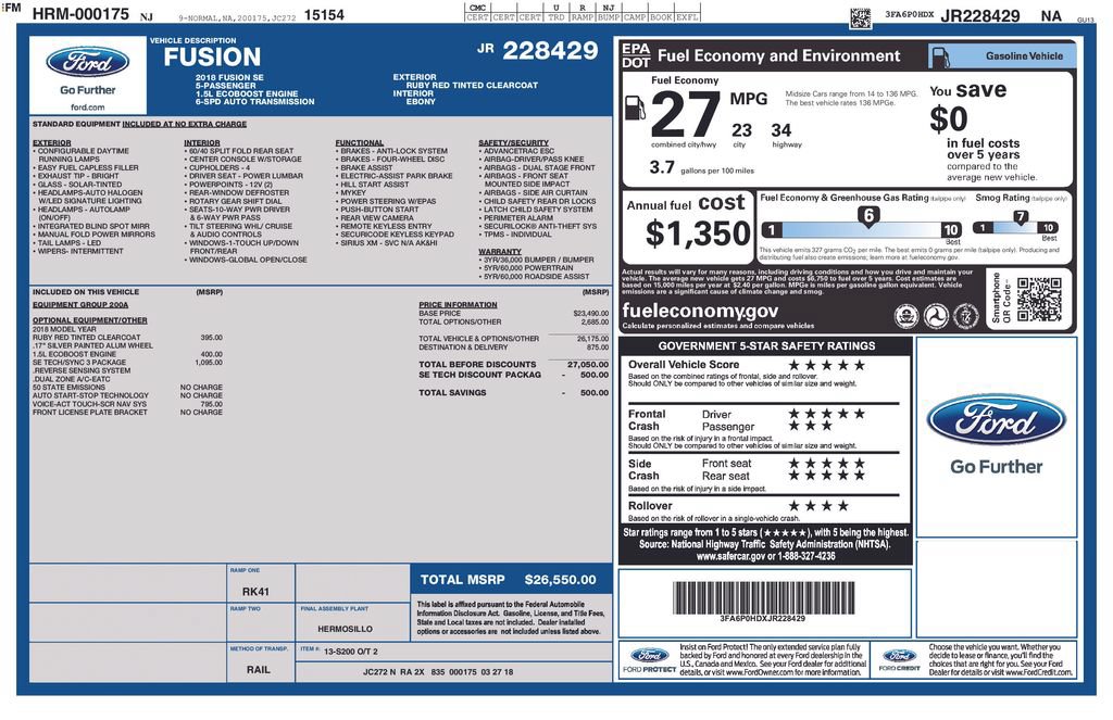 Used 2018 Ford Fusion SE w/ Fusion SE Technology Package FWD image 12