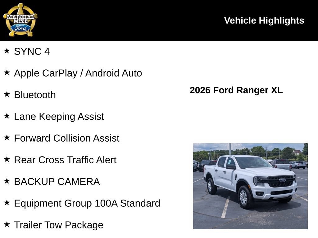 New 2026 Ford Ranger XL w/ Trailer Tow Package AWD/4WD image 2