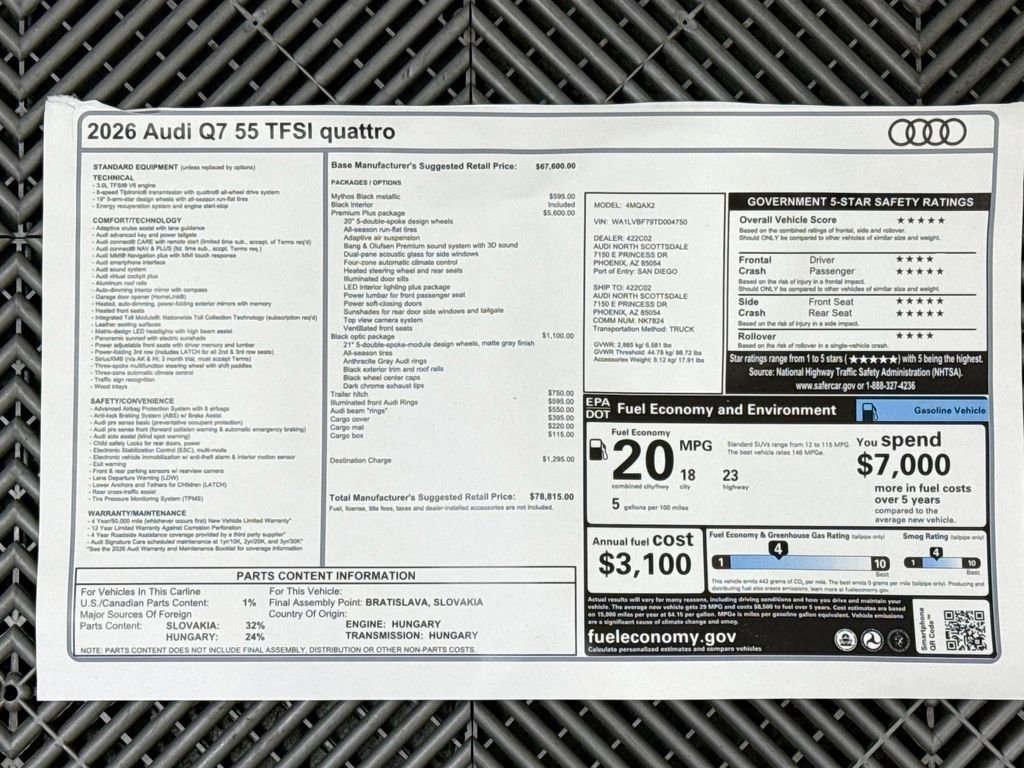 New 2026 Audi Q7 3.0T Premium Plus image 9