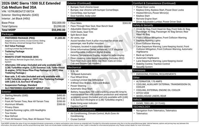 New 2026 GMC Sierra 1500 SLE w/ Preferred Package image 3
