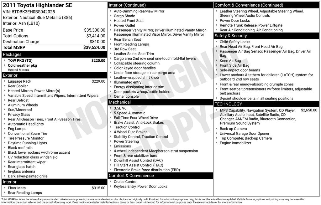 Used 2011 Toyota Highlander SE w/ Tow Pkg AWD/4WD image 22