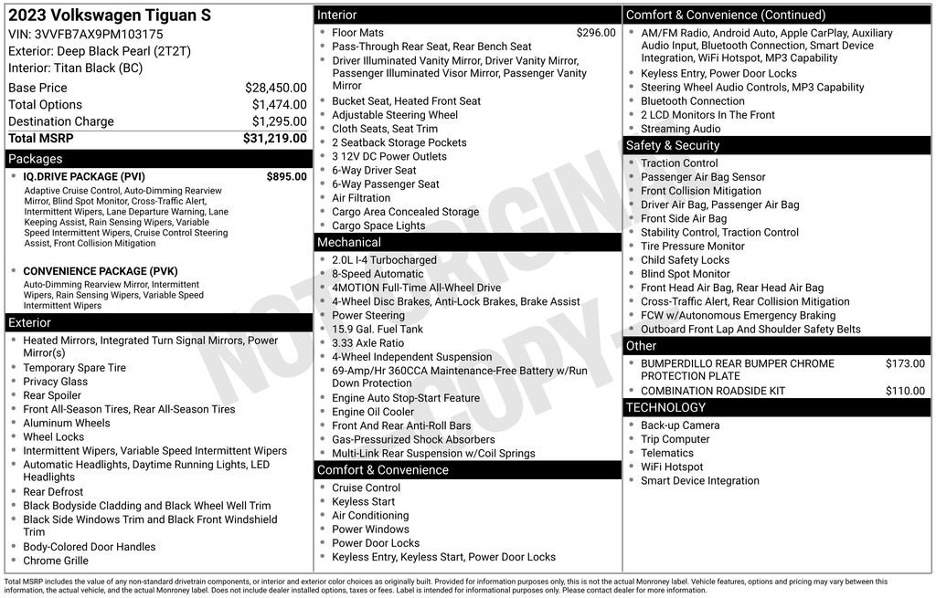 Certified 2023 Volkswagen Tiguan S w/ IQ.Drive Package AWD/4WD image 27