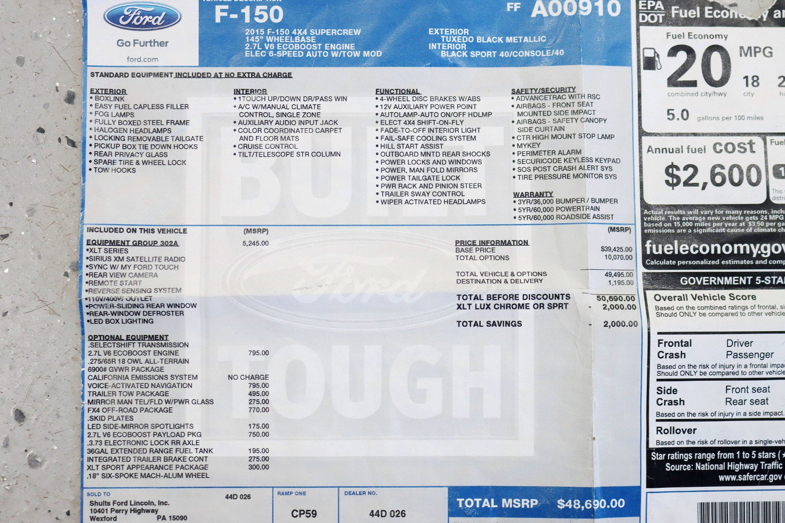 Used 2015 Ford F150 XLT w/ Equipment Group 302A Luxury AWD/4WD image 2