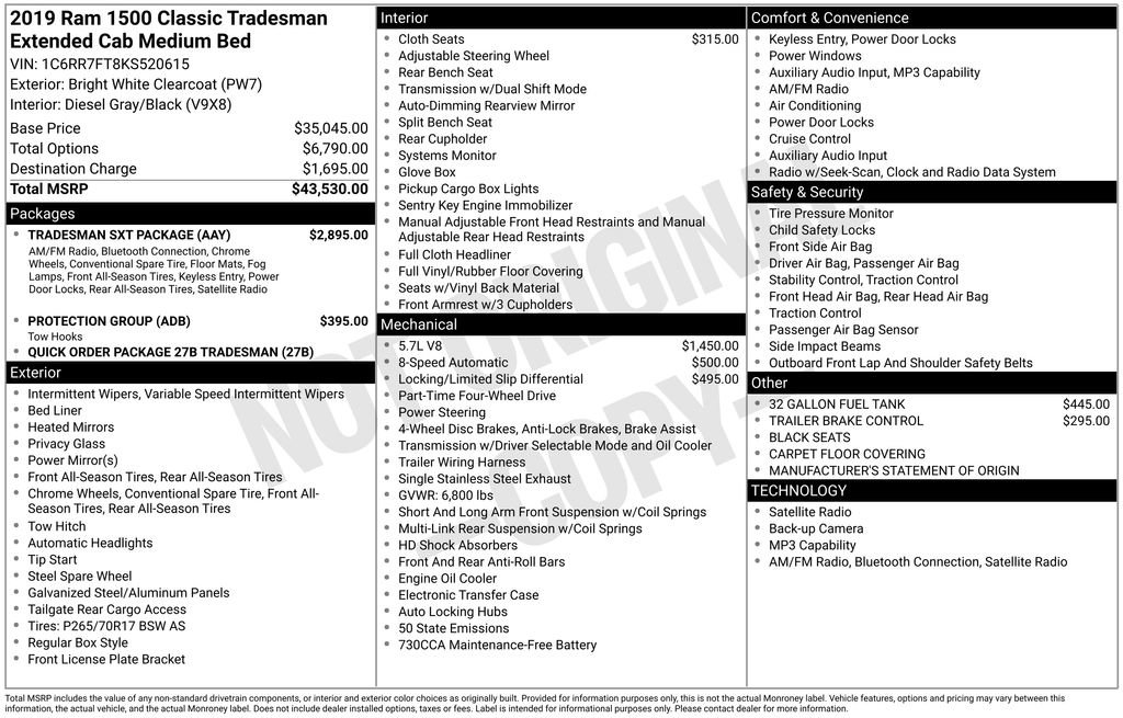 Used 2019 RAM 1500 Tradesman w/ Tradesman SXT Package image 38