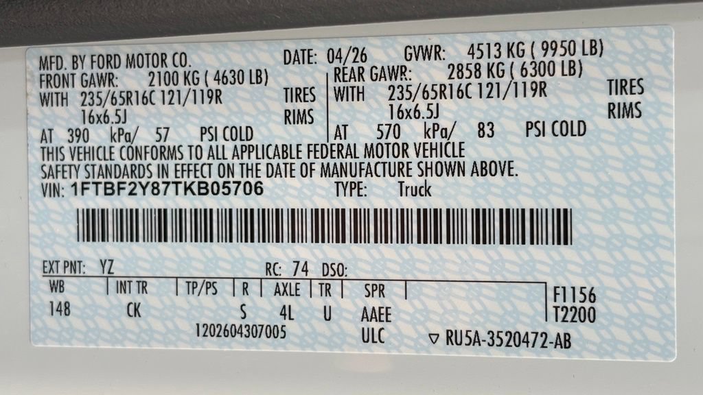 New 2026 Ford Transit 350 148 Low Roof AWD w/ Load Area Protection Package image 33