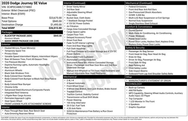 Used 2020 Dodge Journey SE w/ Blacktop Package FWD image 6