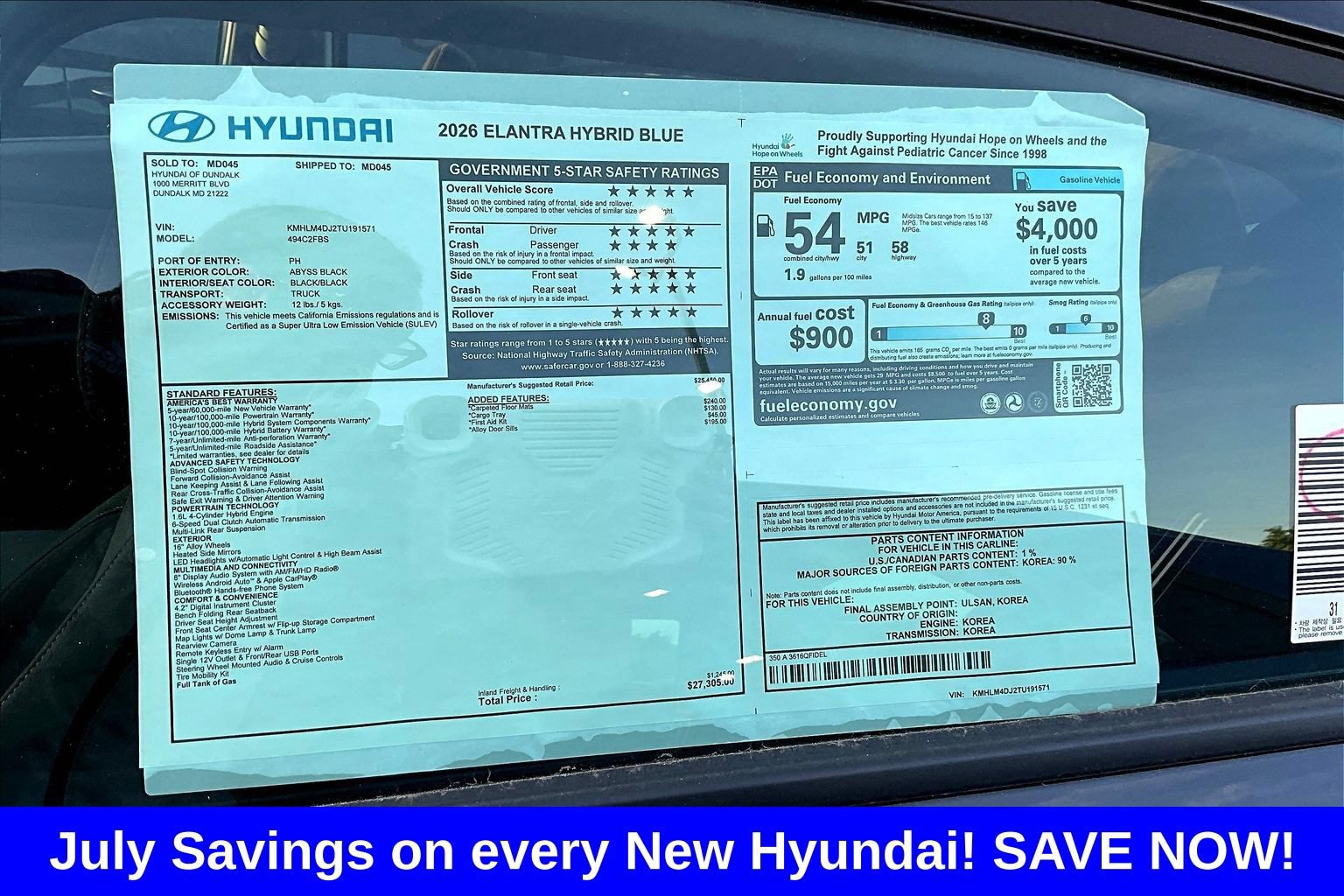 New 2026 Hyundai Elantra Hybrid FWD image 17