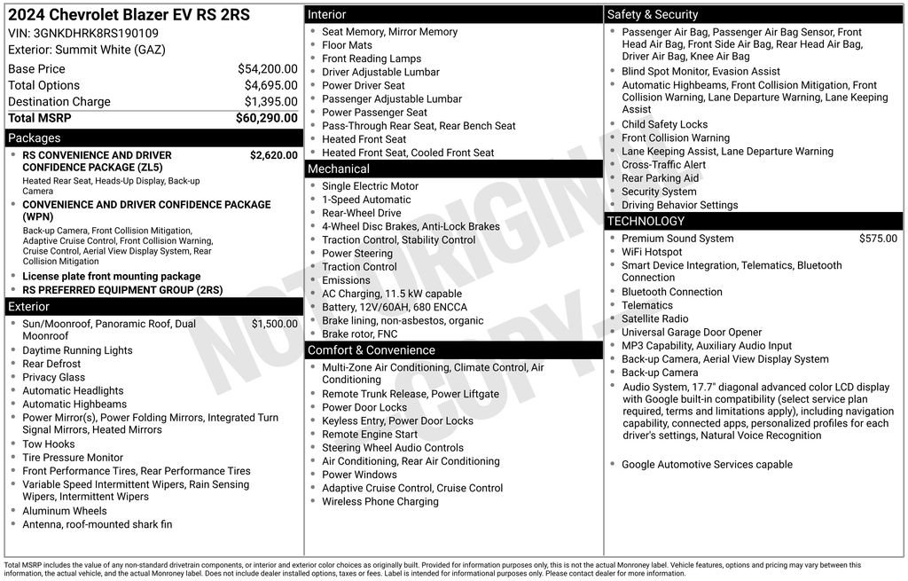 Used 2024 Chevrolet Blazer EV RS RWD image 5