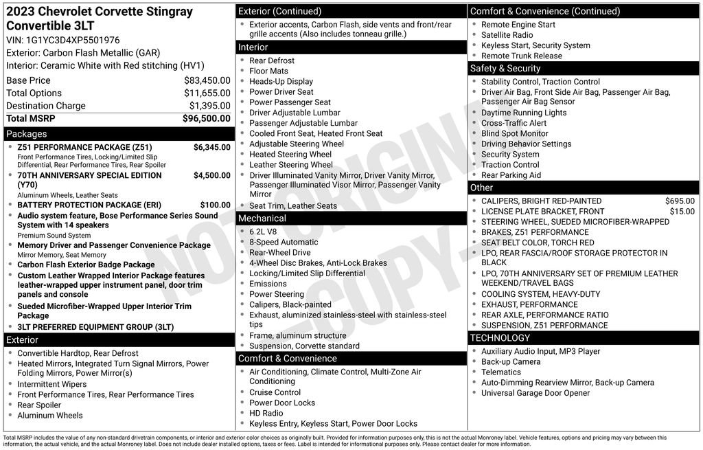 Certified 2023 Chevrolet Corvette Stingray Premium Conv w/ Z51 Performance Package image 11
