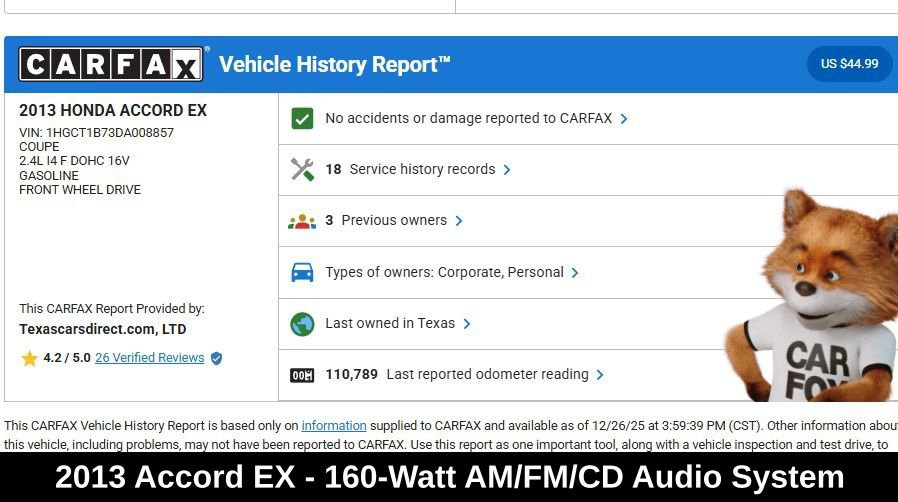 Used 2013 Honda Accord EX image 9