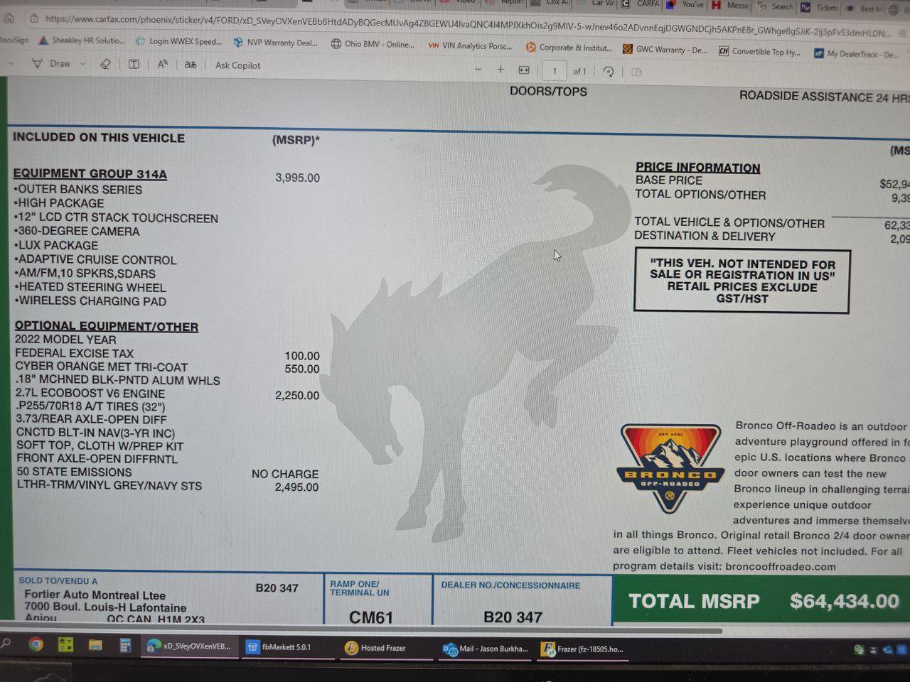 Used 2022 Ford Bronco Outer Banks image 22