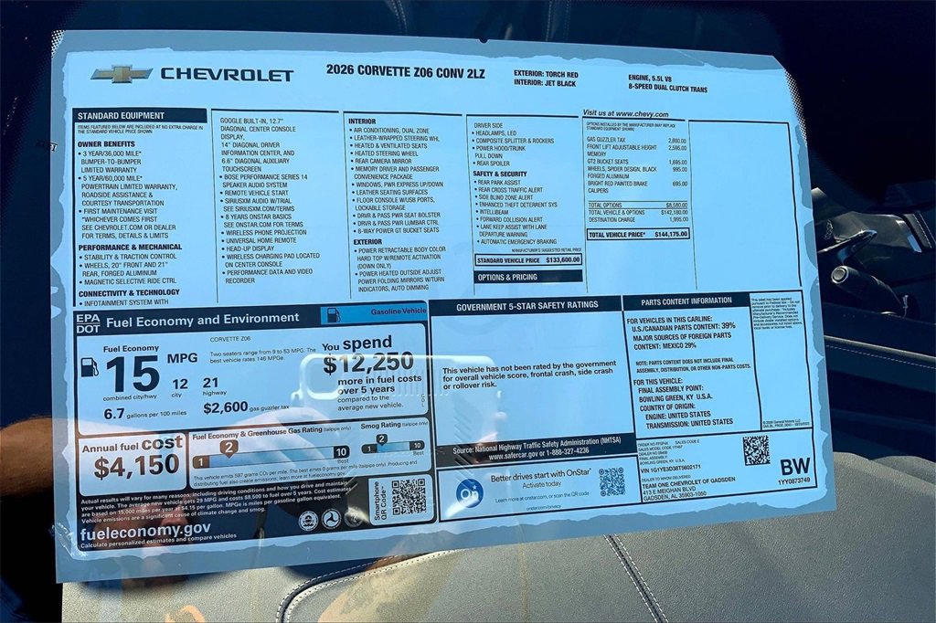 New 2026 Chevrolet Corvette Z06 image 16