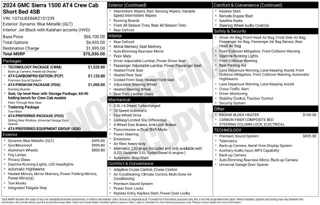 Used 2024 GMC Sierra 1500 AT4 w/ Technology Package AWD/4WD image 58